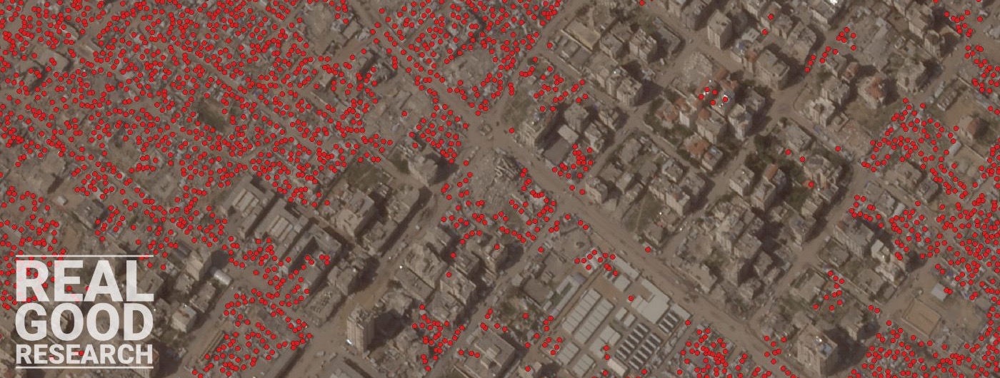 Detected tent points overlaid on satellite imagery